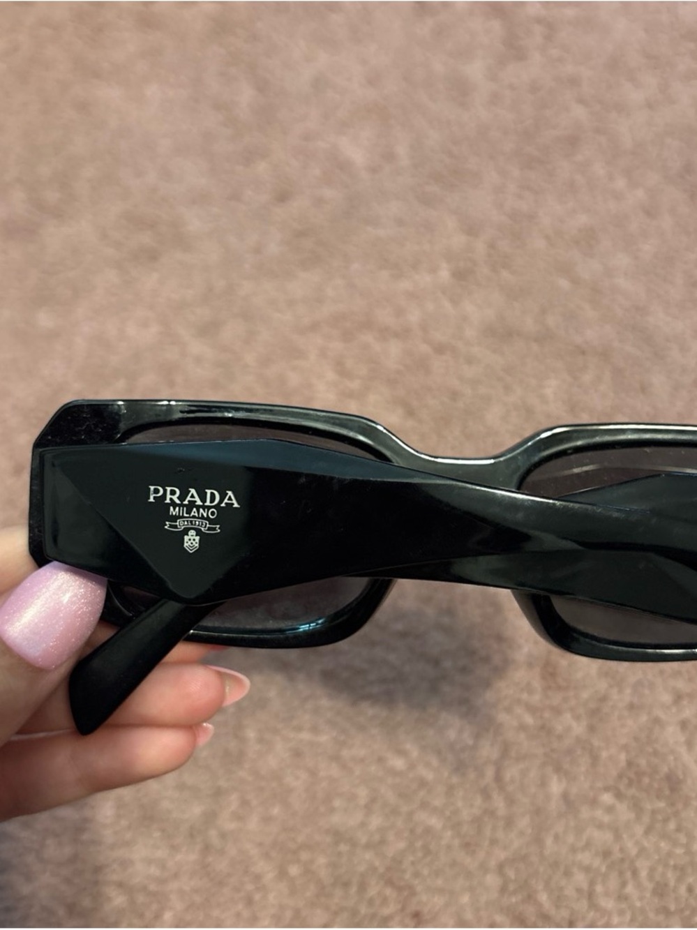 Prada Black Rectangular Men's Sunglasses